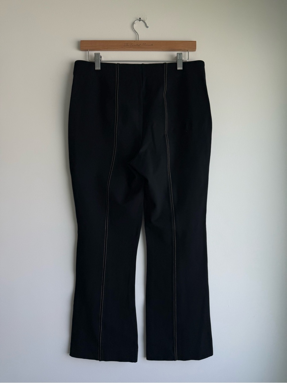 Anthropologie Essential Crop Flare Contrast Stitch Pants M - Picture 3 of 8